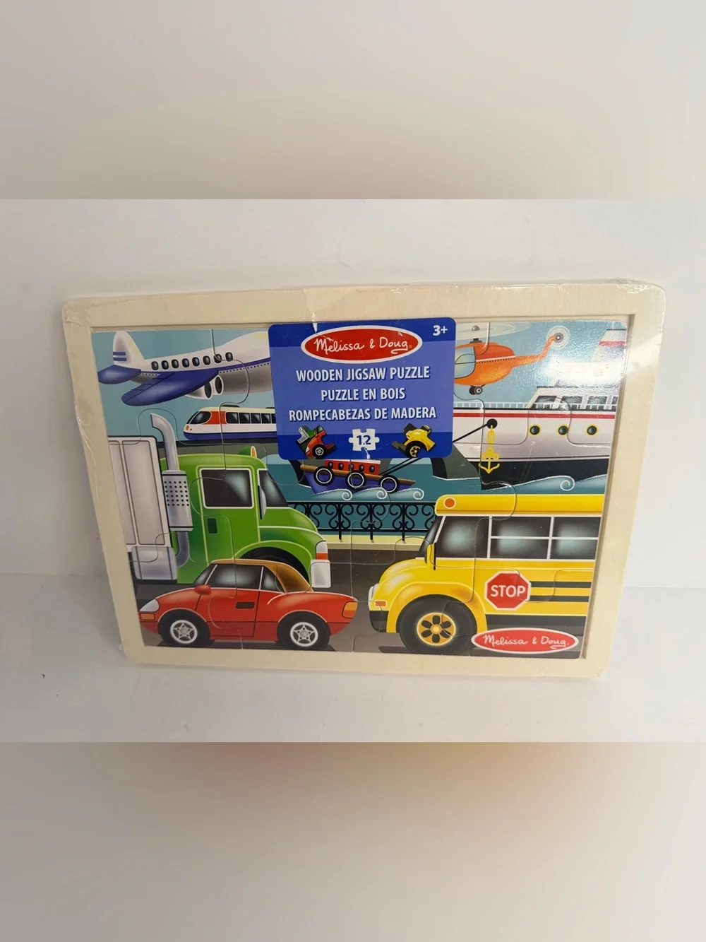Melissa & Doug Wooden Jigsaw Puzzle Lot of 2 Construction Site & On The Go